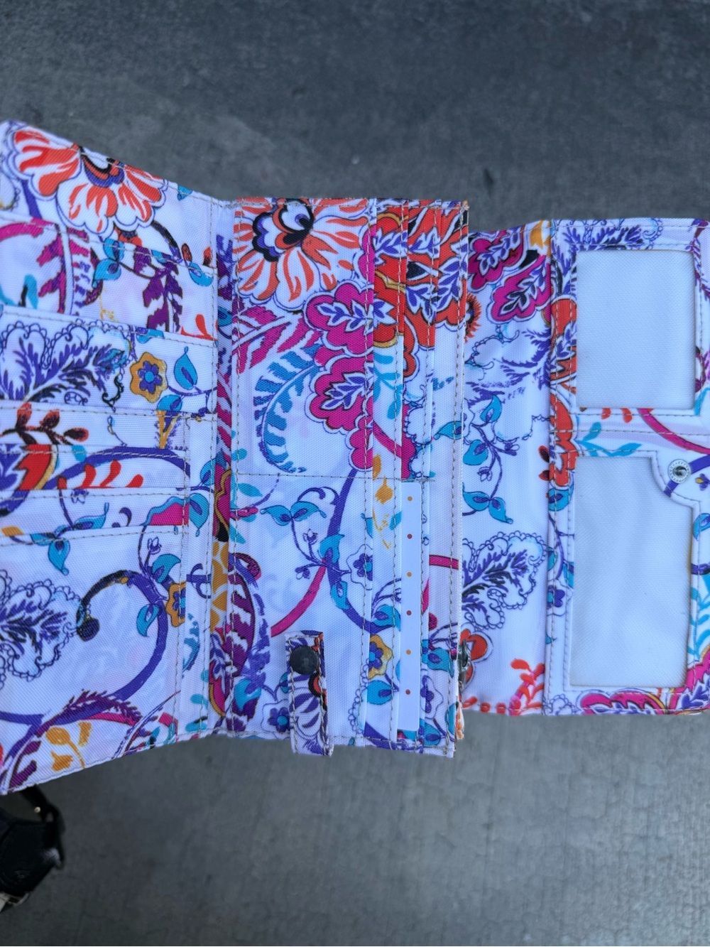 Kipling Floral Print Wallet in White, Pink, Purple, Teal, Yellow - Picture 3 of 5
